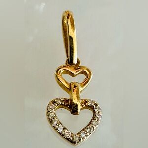 Double Heart Pendant. 💛 Real 18(18k) Karat Solid Gold Jewelry